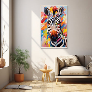 Colourful Zebra Canvas